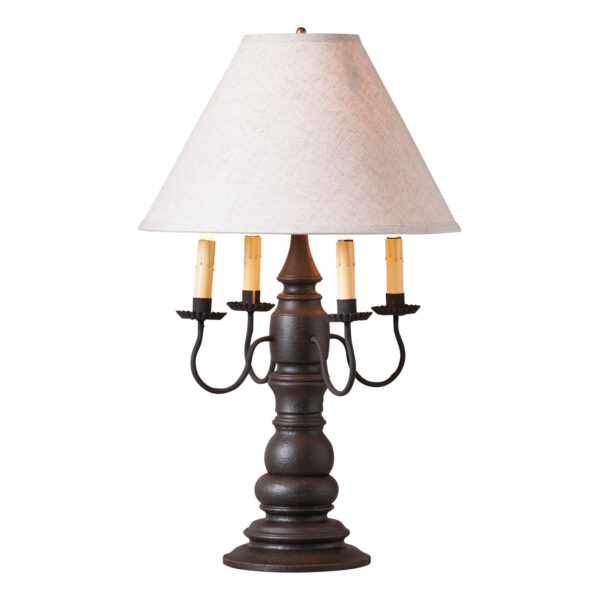 Americana Black Bradford Lamp in Americana Black with Linen Fabric Shade