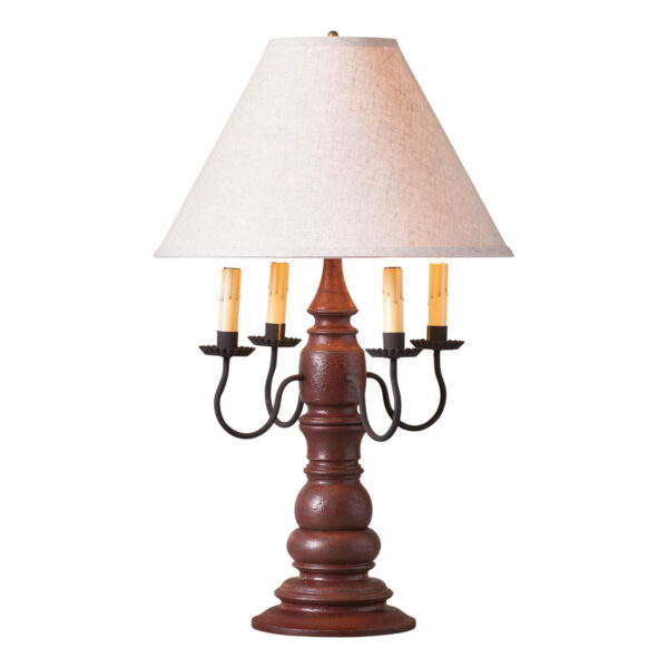 Americana Plantation Red Bradford Lamp in Americana Red with Linen Fabric Shade