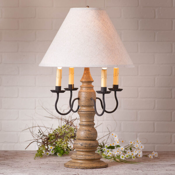 Americana Pearwood Bradford Lamp in Americana Pearwood with Linen Fabric Shade Lamps