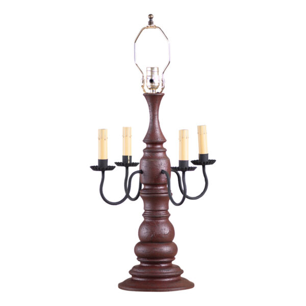 Americana Plantation Red Bradford Lamp Base in Americana Red