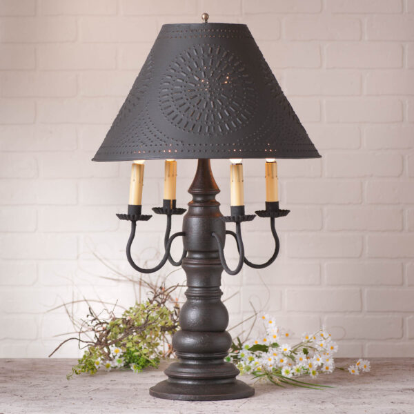 Americana Black Bradford Lamp in Americana Black with Textured Metal Shade Lamps