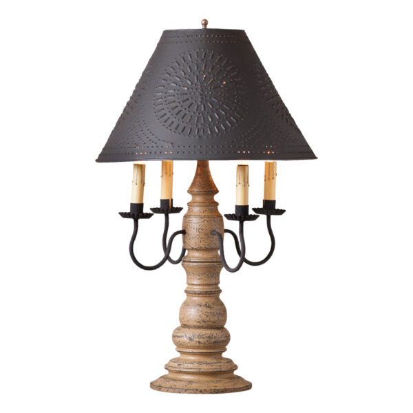 Americana Pearwood Bradford Lamp in Americana Pearwood with Textured Metal Shade