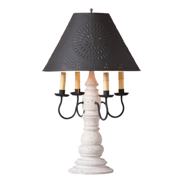 Americana White Bradford Lamp in Americana White with Textured Metal Shade