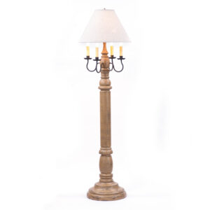 Americana Pearwood General James Floor Lamp in Pearwood with Linen Fabric Shade