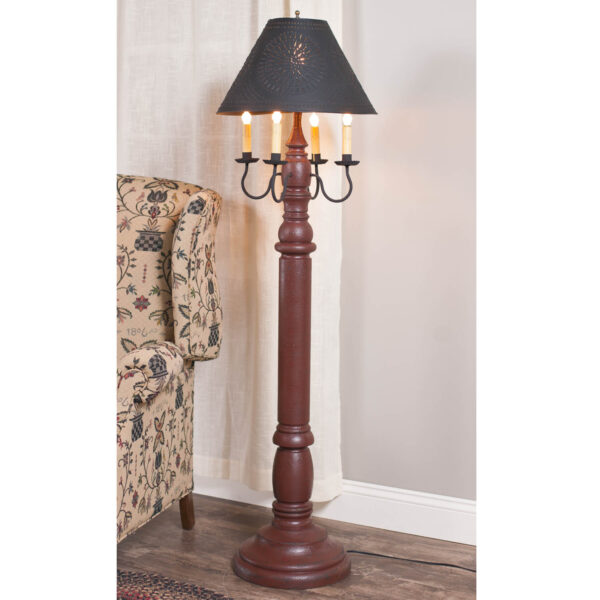 Americana Plantation Red General James Floor Lamp Americana Red with Textured Metal Shade Lamps