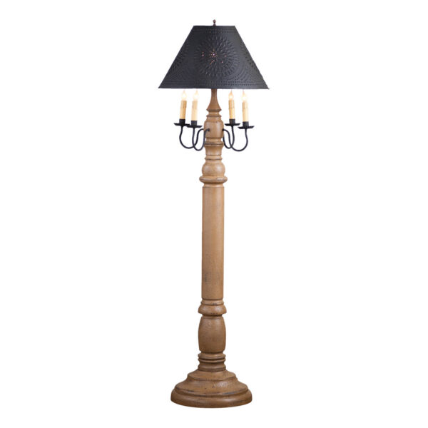 Americana Pearwood General James Floor Lamp Americana Pearwood with Textured Metal Shade