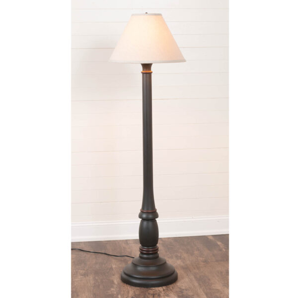 Rustic Black Brinton House Floor Lamp in Rustic Black with Linen Fabric Shade Lamps