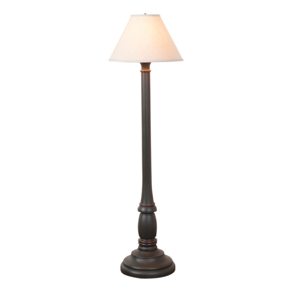 Rustic Black Brinton House Floor Lamp in Rustic Black with Linen Fabric Shade