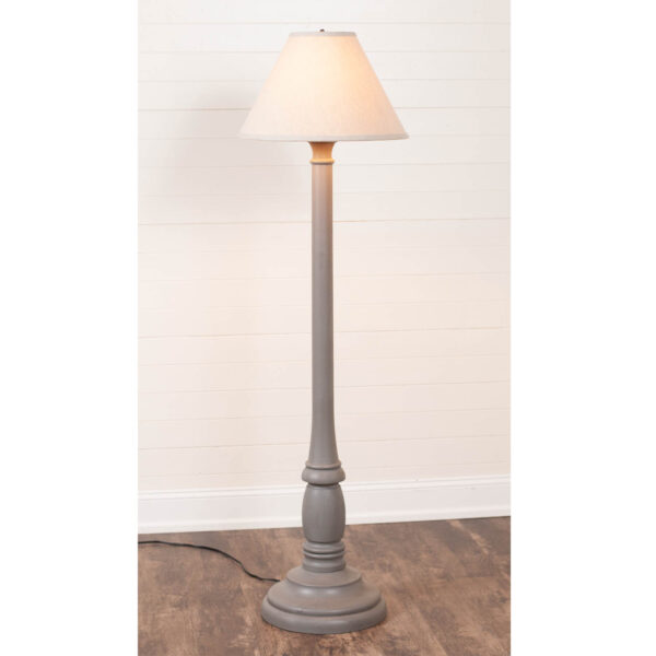 Earl Gray Brinton House Floor Lamp in Earl Gray with Linen Fabric Shade Lamps