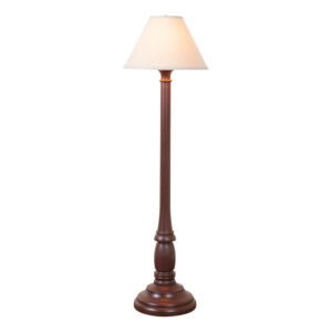 Rustic Red Brinton House Floor Lamp in Rustic Red with Linen Fabric Shade