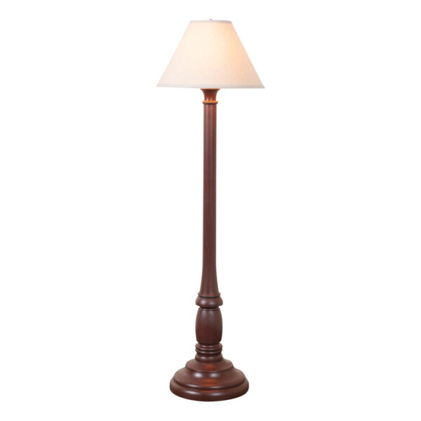 Rustic Red Brinton House Floor Lamp in Rustic Red with Linen Fabric Shade