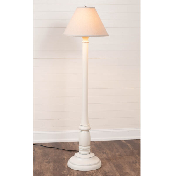 Rustic White Brinton House Floor Lamp in Rustic White with Linen Fabric Shade Lamps