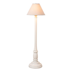 Rustic White Brinton House Floor Lamp in Rustic White with Linen Fabric Shade