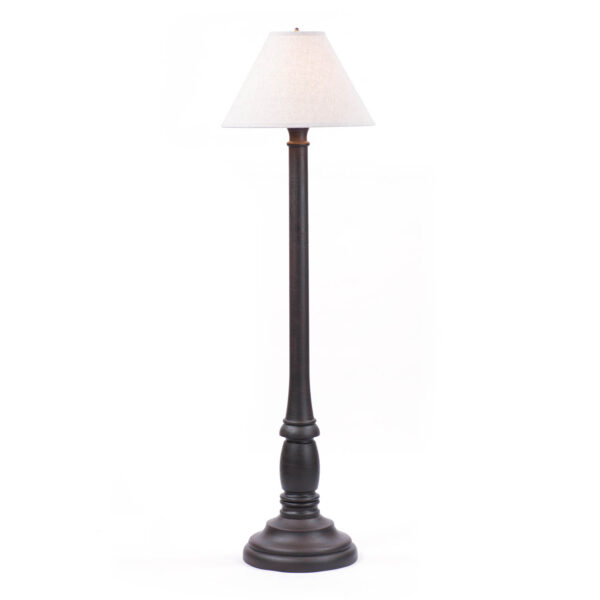 Americana Black Brinton House Floor Lamp in Black with Linen Fabric Shade