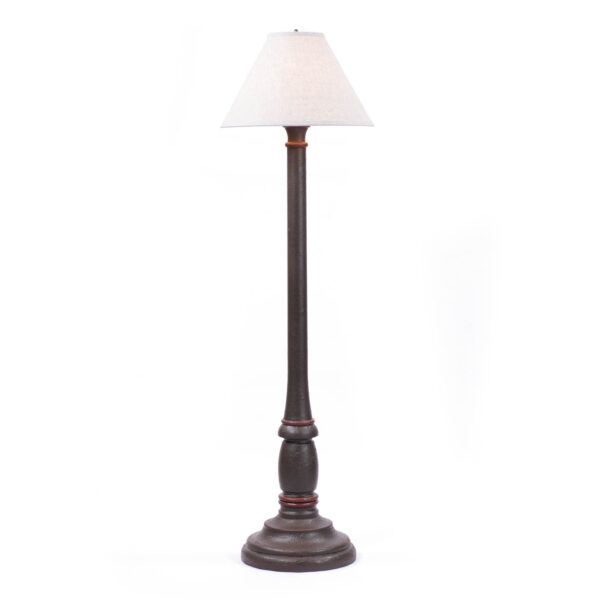 Americana Espresso with Red Stripe Brinton House Floor Lamp in Espresso with Linen Fabric Shade