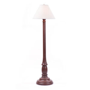 Americana Plantation Red Brinton Floor Lamp in Plantation Red with Linen Fabric Shade