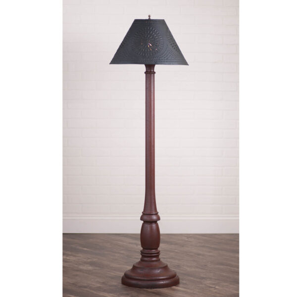 Americana Plantation Red Brinton House Floor Lamp Americana Red with Textured Black Metal Shade Lamps