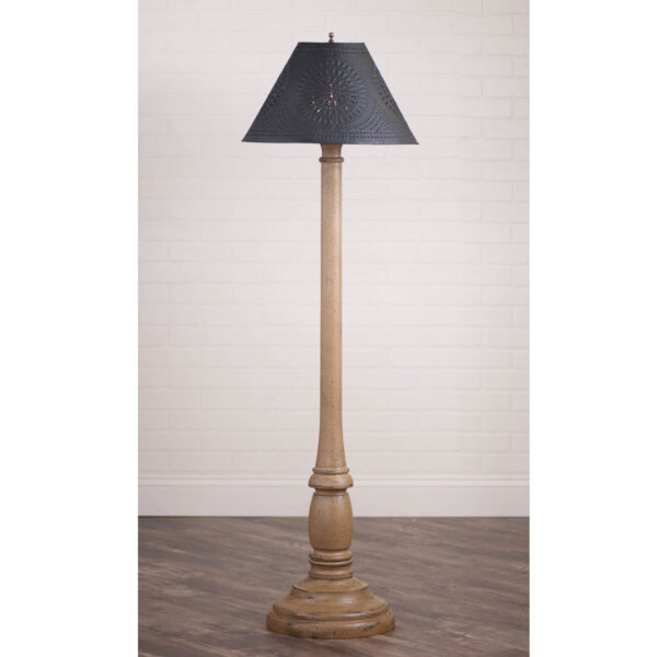 Americana Pearwood Brinton House Floor Lamp Americana Pearwood with Textured Black Metal Shade Lamps