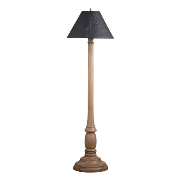 Americana Pearwood Brinton House Floor Lamp Americana Pearwood with Textured Black Metal Shade