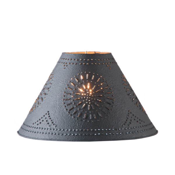 Textured Black 15-Inch Flared Shade with Chisel in Textured Black Lamp Shades