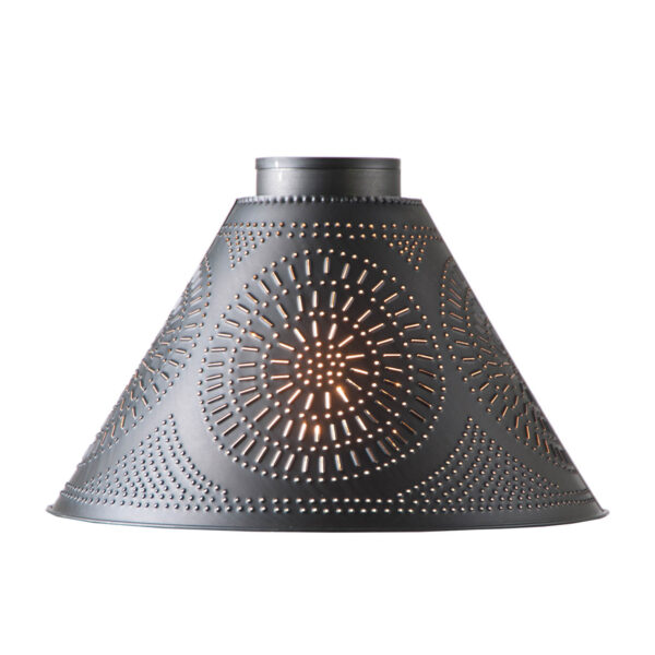 Kettle Black Large Barrington Shade with Chisel Design in Kettle Black Lamp Shades