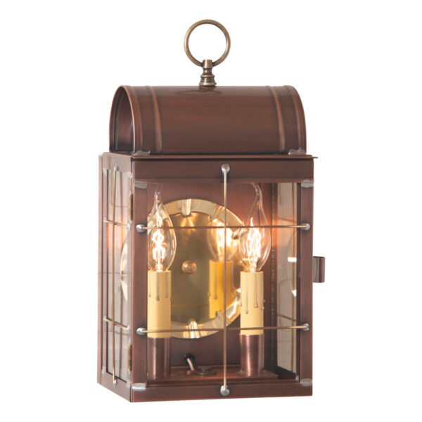 Antiqued Solid Copper Toll House Wall Lantern in Antique Copper - 2-Light