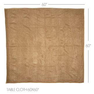 Farmhouse Burlap Natural Table Cloth 60x60 by April & Olive
