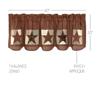 Primitive Abilene Patch Block and Star Valance 20x60 by Mayflower Market