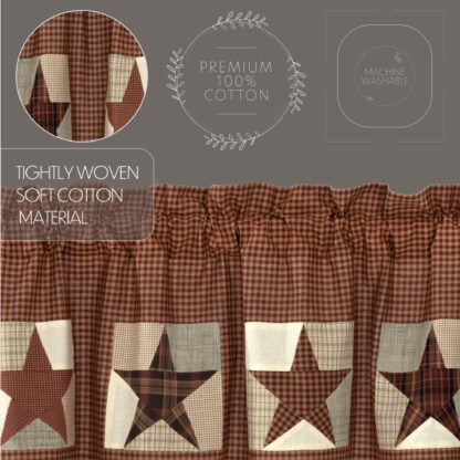 Abilene Patch Block and Star Valance 20x72 in 20x72