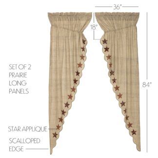 Primitive Abilene Star Prairie Long Panel Set of 2 84x36x18 by Mayflower Market