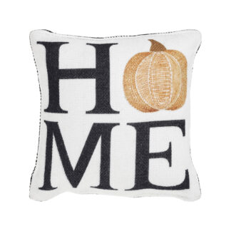 Farmhouse Annie Black Check Home Pumpkin Pillow 6x6 by Seasons Crest