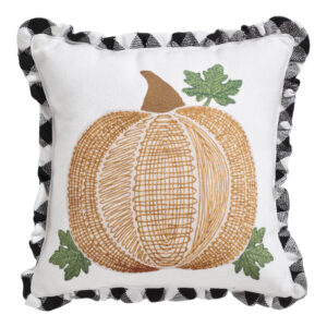 VHC-84004 - Annie Black Check Pumpkin Pillow 12x12