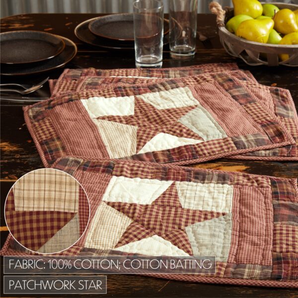 VHC-30614 - Abilene Star Quilted Placemat Set of 6 12x18