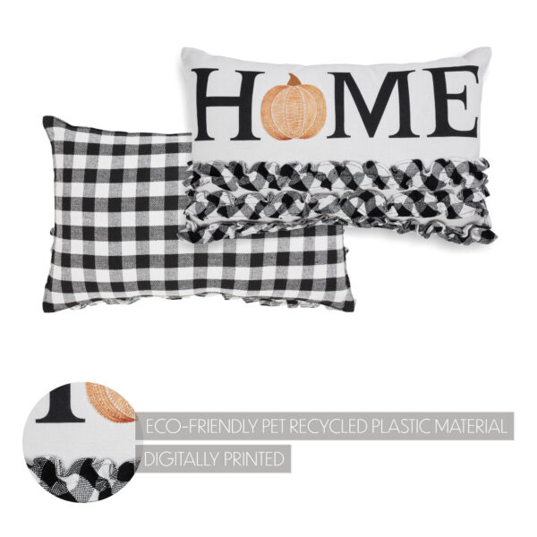 VHC-84001 - Annie Black Check Home Pumpkin Ruffle Pillow 14x22