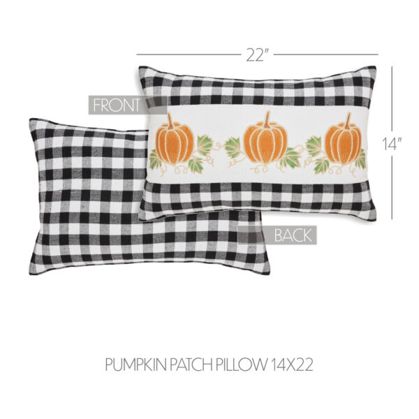 VHC-84003 - Annie Black Check Pumpkin Patch Pillow 14x22