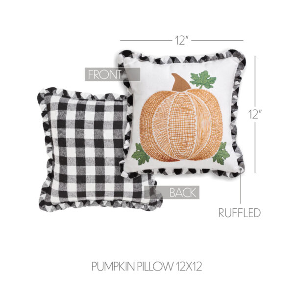 VHC-84004 - Annie Black Check Pumpkin Pillow 12x12