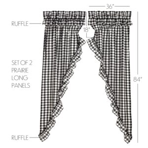 VHC-51110 - Annie Buffalo Black Check Ruffled Prairie Long Panel Set of 2 84x36x18