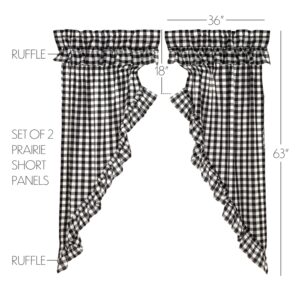 VHC-51111 - Annie Buffalo Black Check Ruffled Prairie Short Panel Set of 2 63x36x18