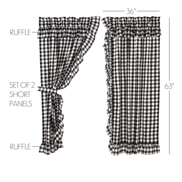 VHC-51109 - Annie Buffalo Black Check Ruffled Short Panel Set of 2 63x36