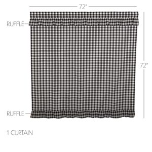 VHC-51114 - Annie Buffalo Black Check Ruffled Shower Curtain 72x72