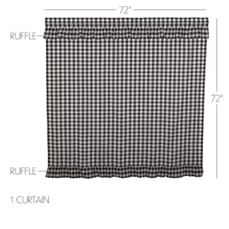 Farmhouse Annie Buffalo Black Check Ruffled Shower Curtain 72x72 by April & Olive