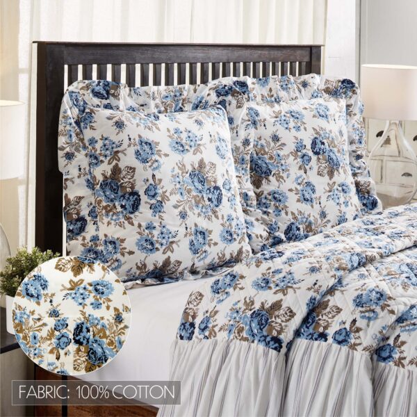 VHC-69997 - Annie Blue Floral Fabric Euro Sham 26x26