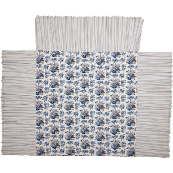 Annie Blue Floral Ruffled King Coverlet 80x76+27 - Image 7