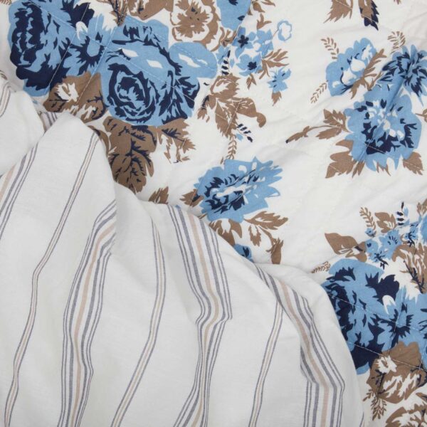 Annie Blue Floral Ruffled King Coverlet 80x76+27 - Image 8