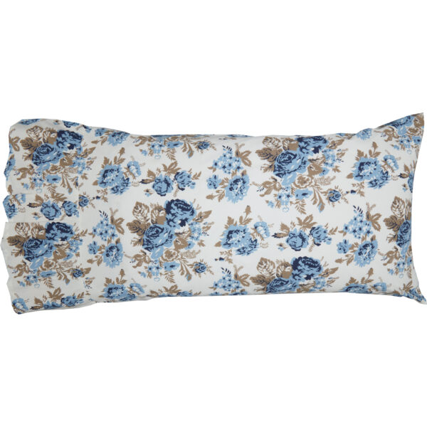 VHC-70000 - Annie Blue Floral Ruffled King Pillow Case Set of 2 21x36+8