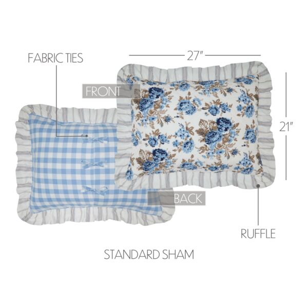 VHC-69999 - Annie Blue Floral Ruffled Standard Sham 21x27