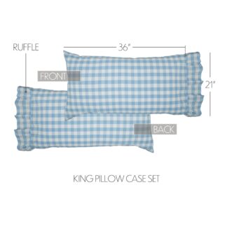 Farmhouse Annie Buffalo Blue Check King Pillow Case Set of 2 21x36+4 by April & Olive