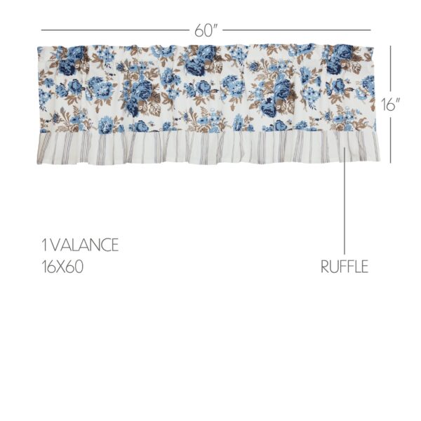VHC-70003 - Annie Blue Floral Ruffled Valance 16x60