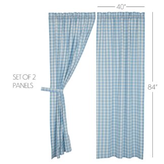 Farmhouse Annie Buffalo Blue Check Panel Set of 2 84x40 by April & Olive