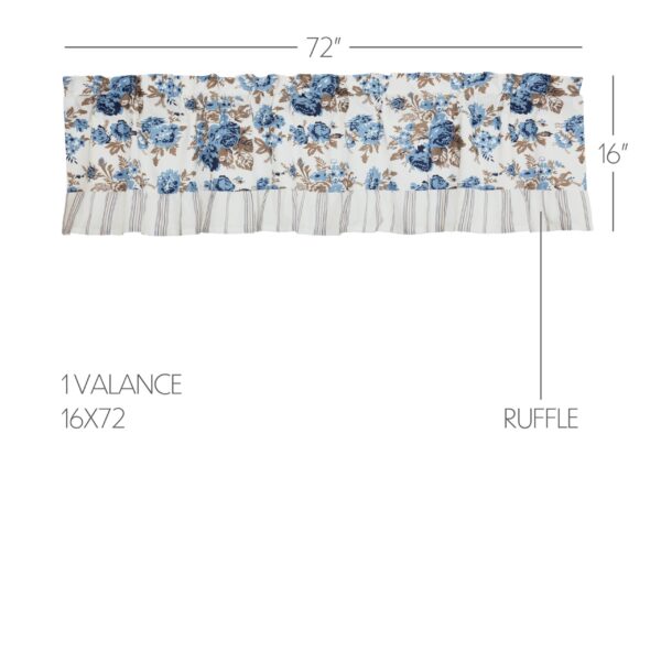 VHC-70004 - Annie Blue Floral Ruffled Valance 16x72